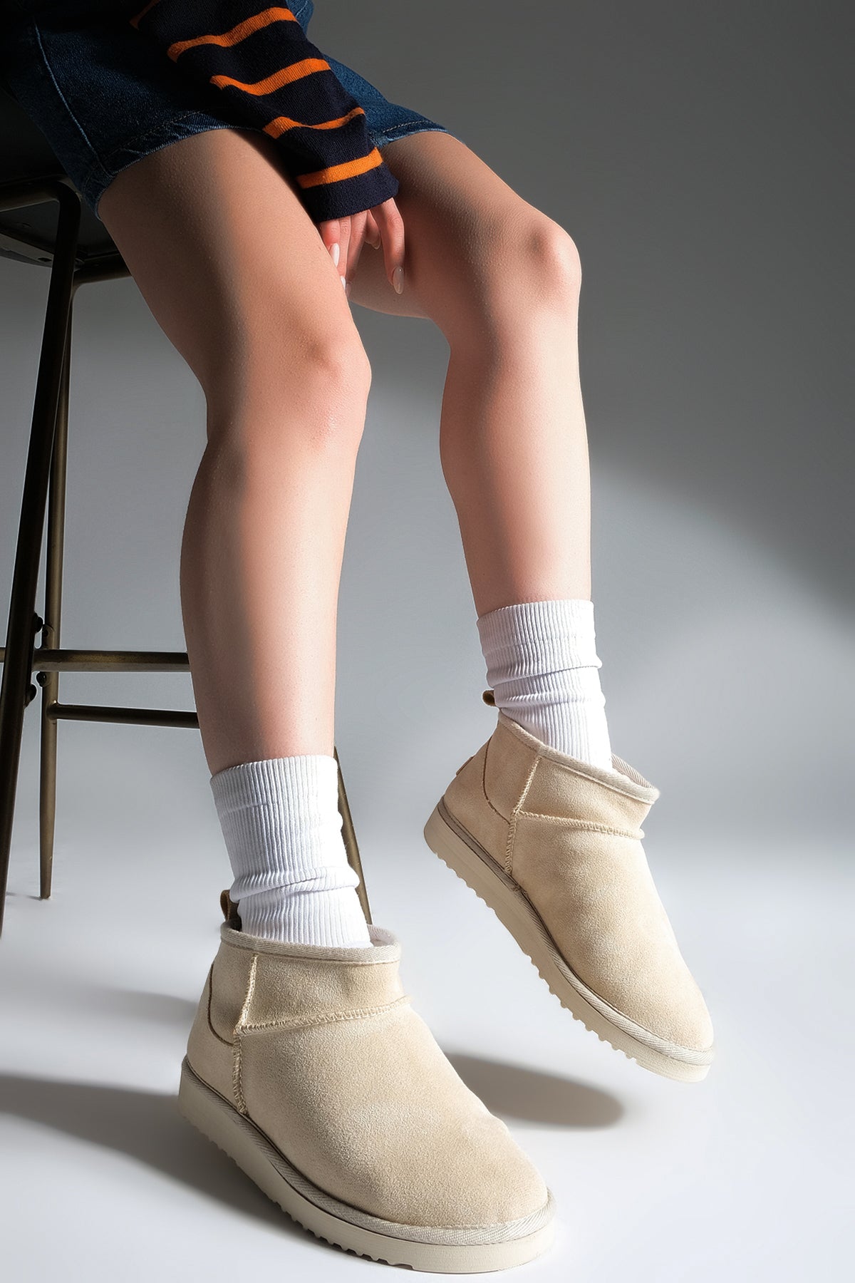 Donna stivale imbottito con interno in pelliccia