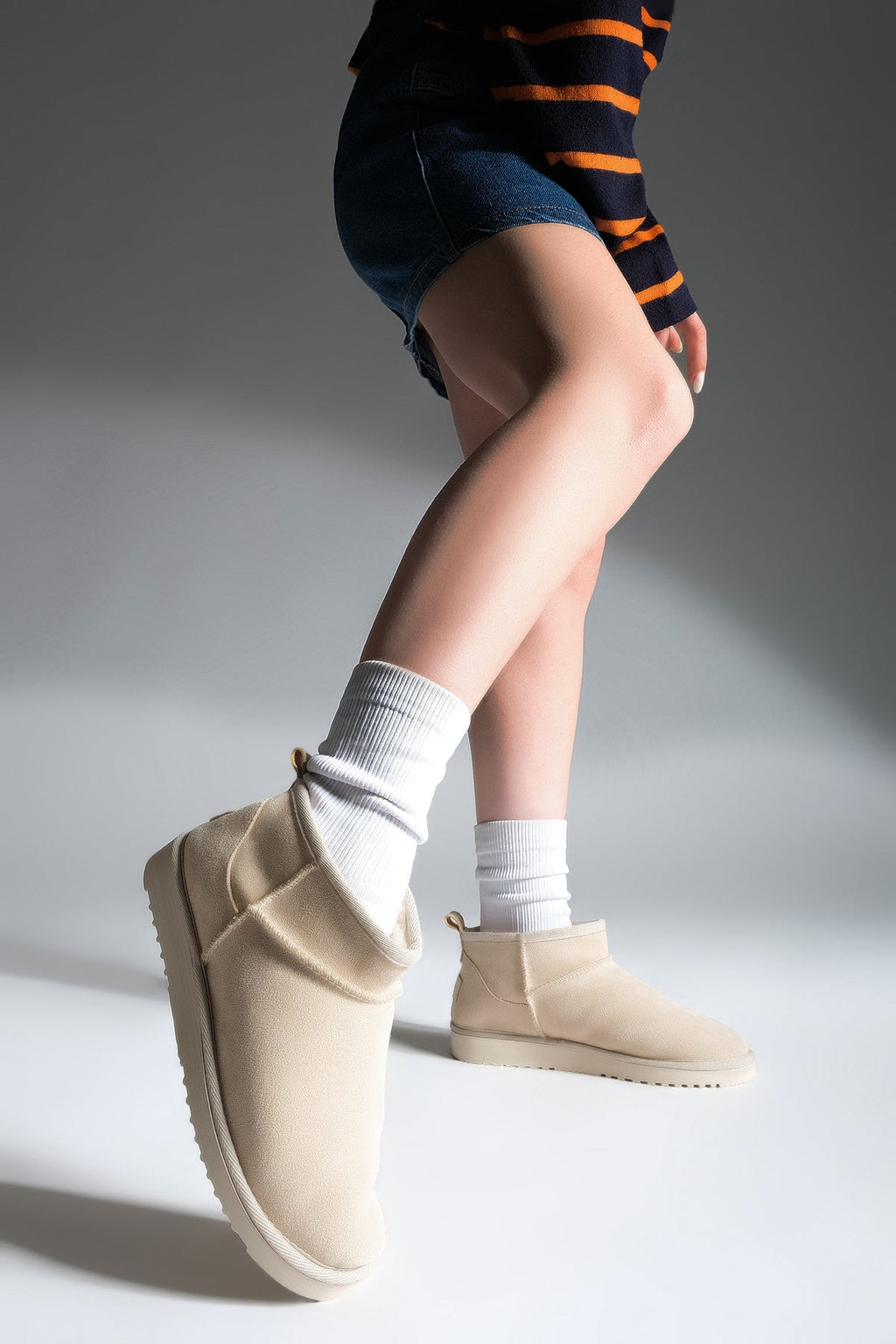 Donna stivale imbottito con interno in pelliccia