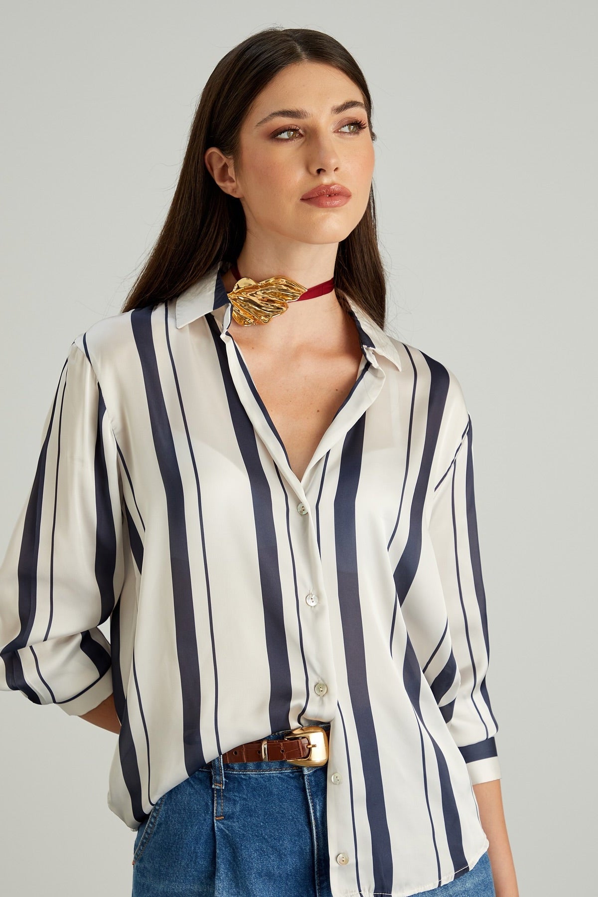 Striped Classic Collar Shirt