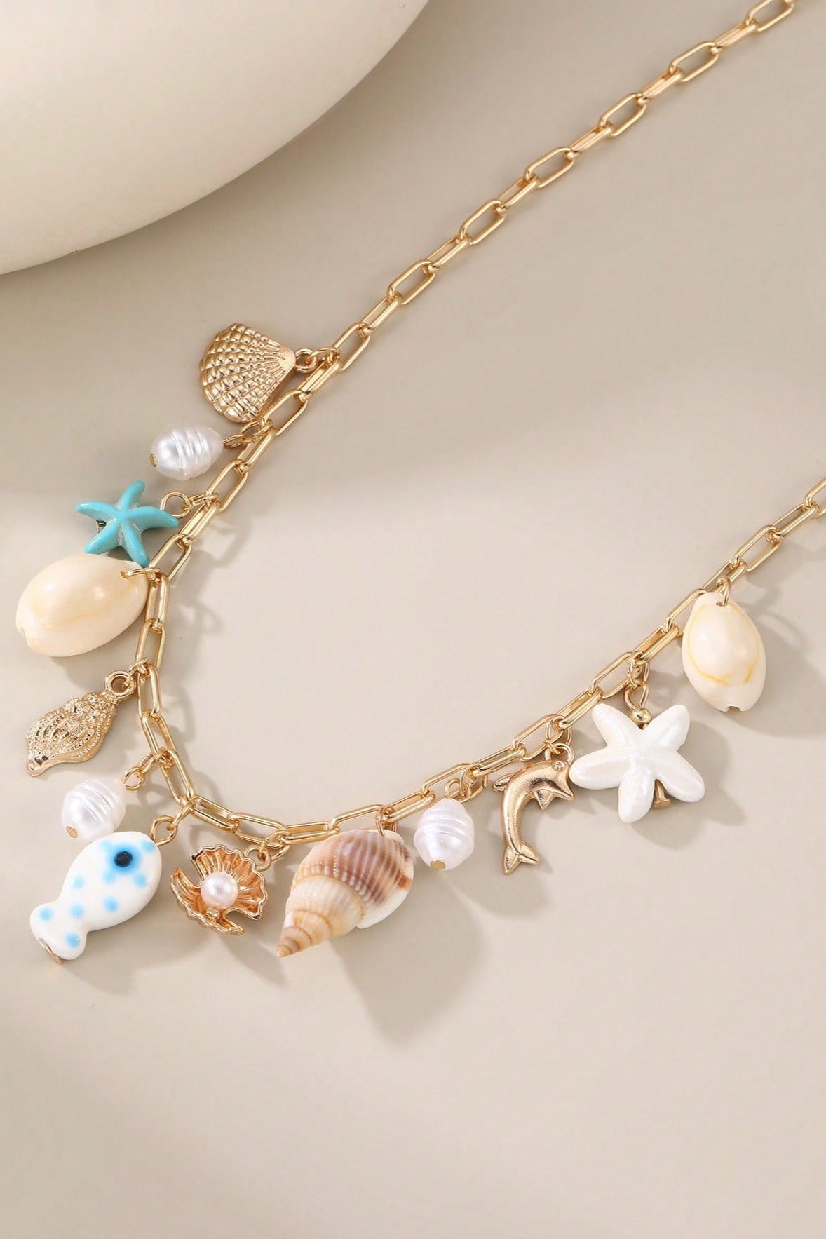 Collana Con Conchiglia, Stella Marina E Perle