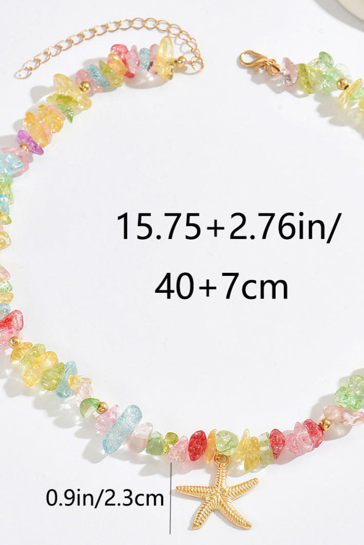 Collana stella marina con pietre colorate