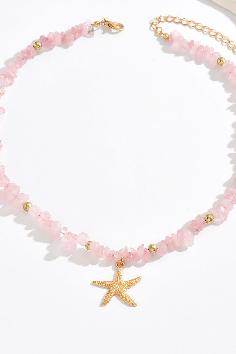 Collana stella marina con pietre colorate