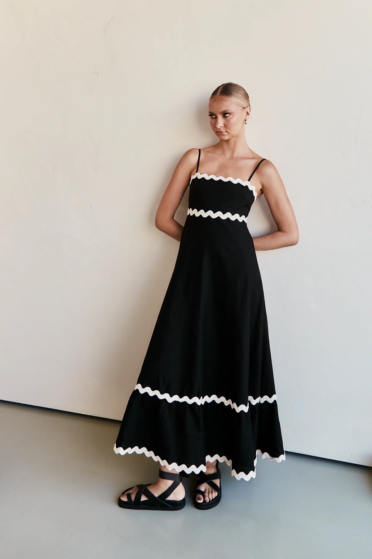 Summery Strapless and Long Skirted Dress