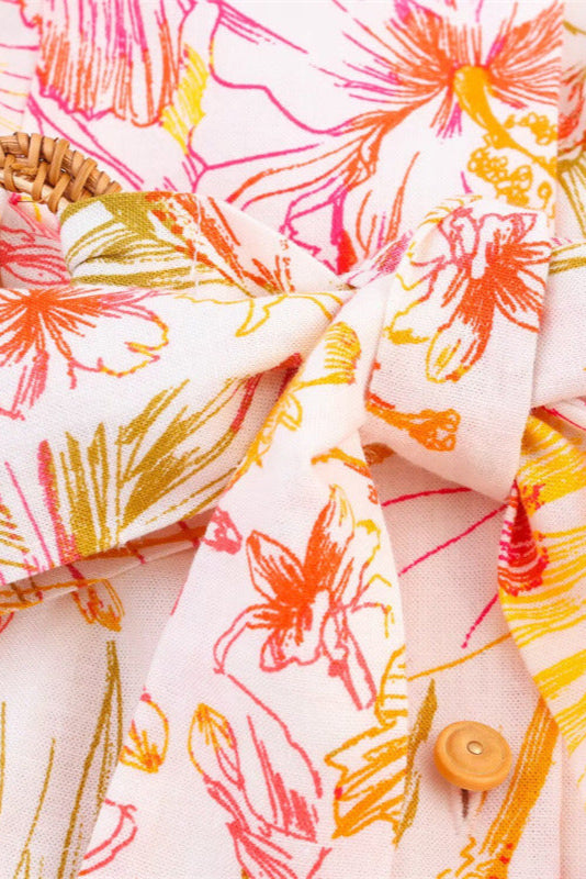 Vestido largo con cinturón incorporado