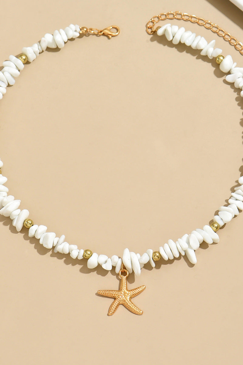 Collana stella marina con pietre colorate