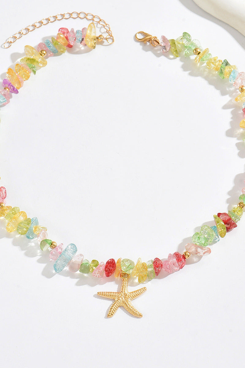 Collana stella marina con pietre colorate