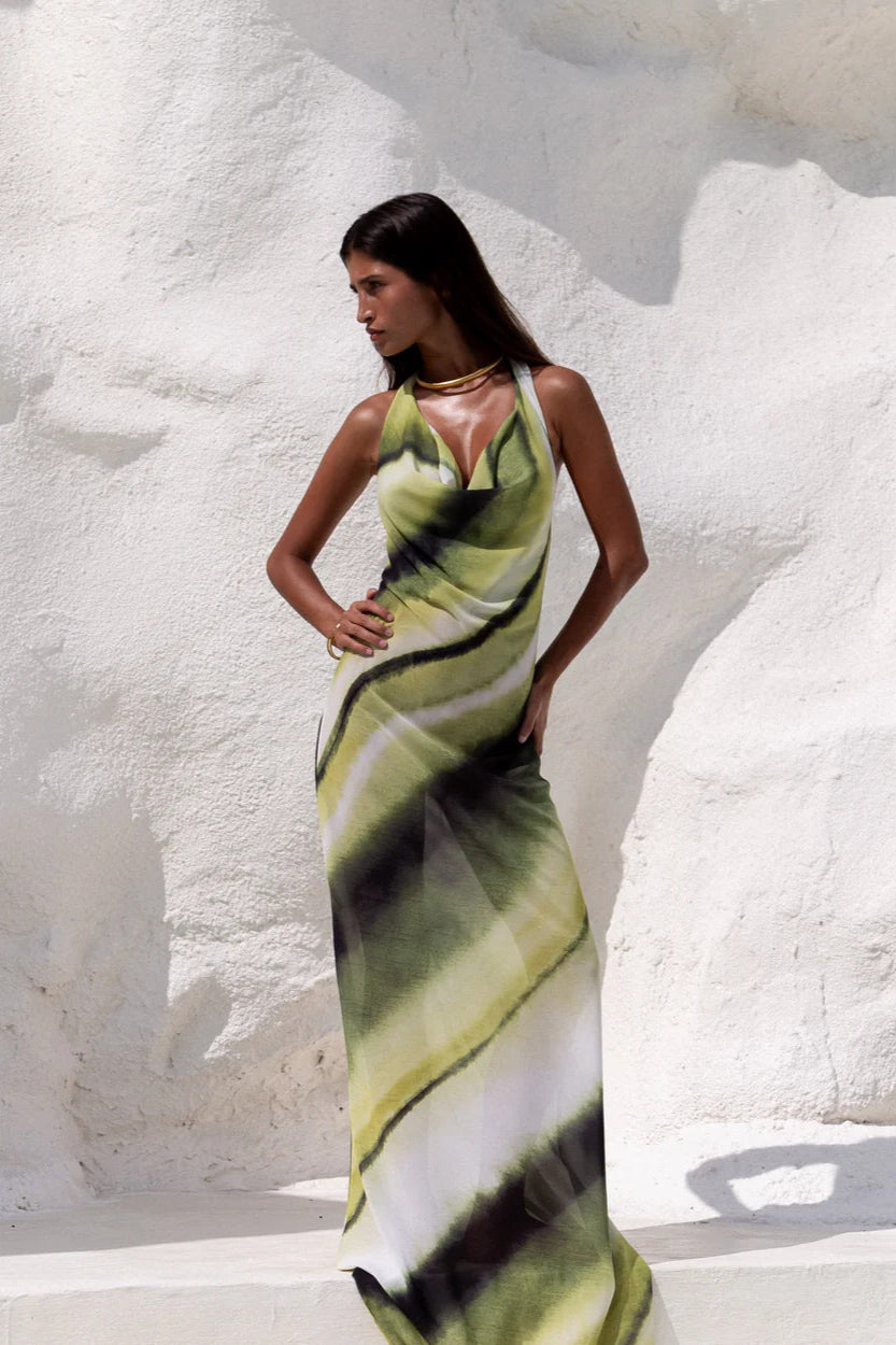 Silk Dress with Fine Straps