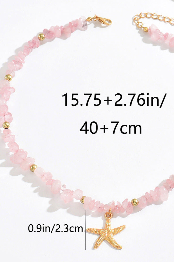 Collana stella marina con pietre colorate