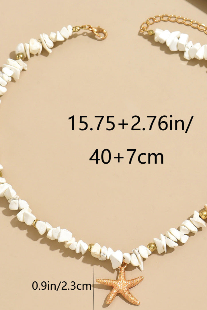 Collana stella marina con pietre colorate