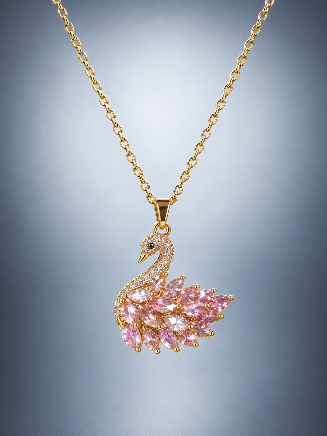 Siora Crystal Swan Necklace