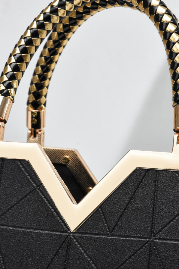 Borsa a tracolla con motivo geometrico