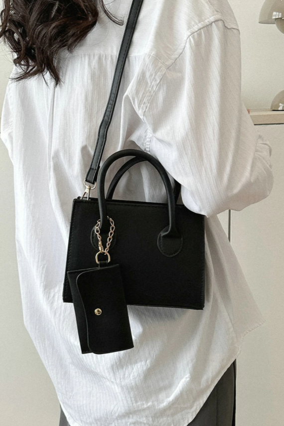 Borsa quadrata piccola a tracolla con zip