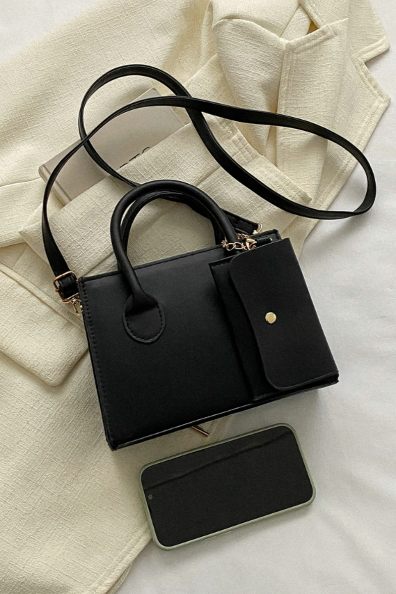 Borsa quadrata piccola a tracolla con zip