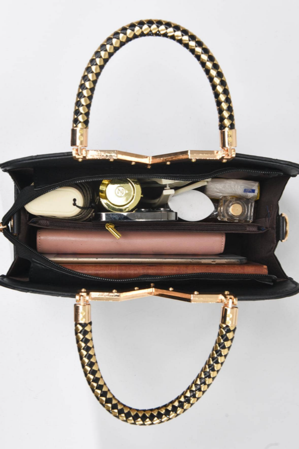 Borsa a tracolla con motivo geometrico