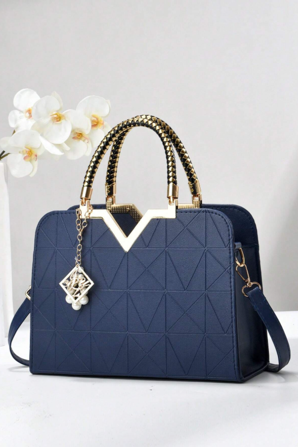 Borsa a tracolla con motivo geometrico