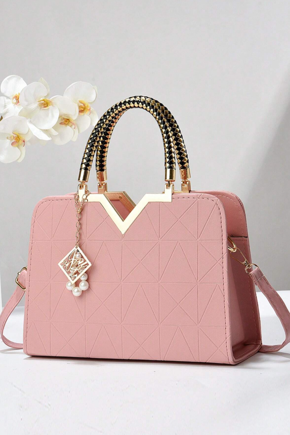 Borsa a tracolla con motivo geometrico