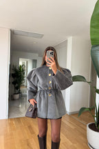 Faux Fur Jacket With Elasticated Waistband