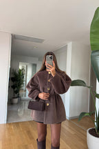 Faux Fur Jacket With Elasticated Waistband
