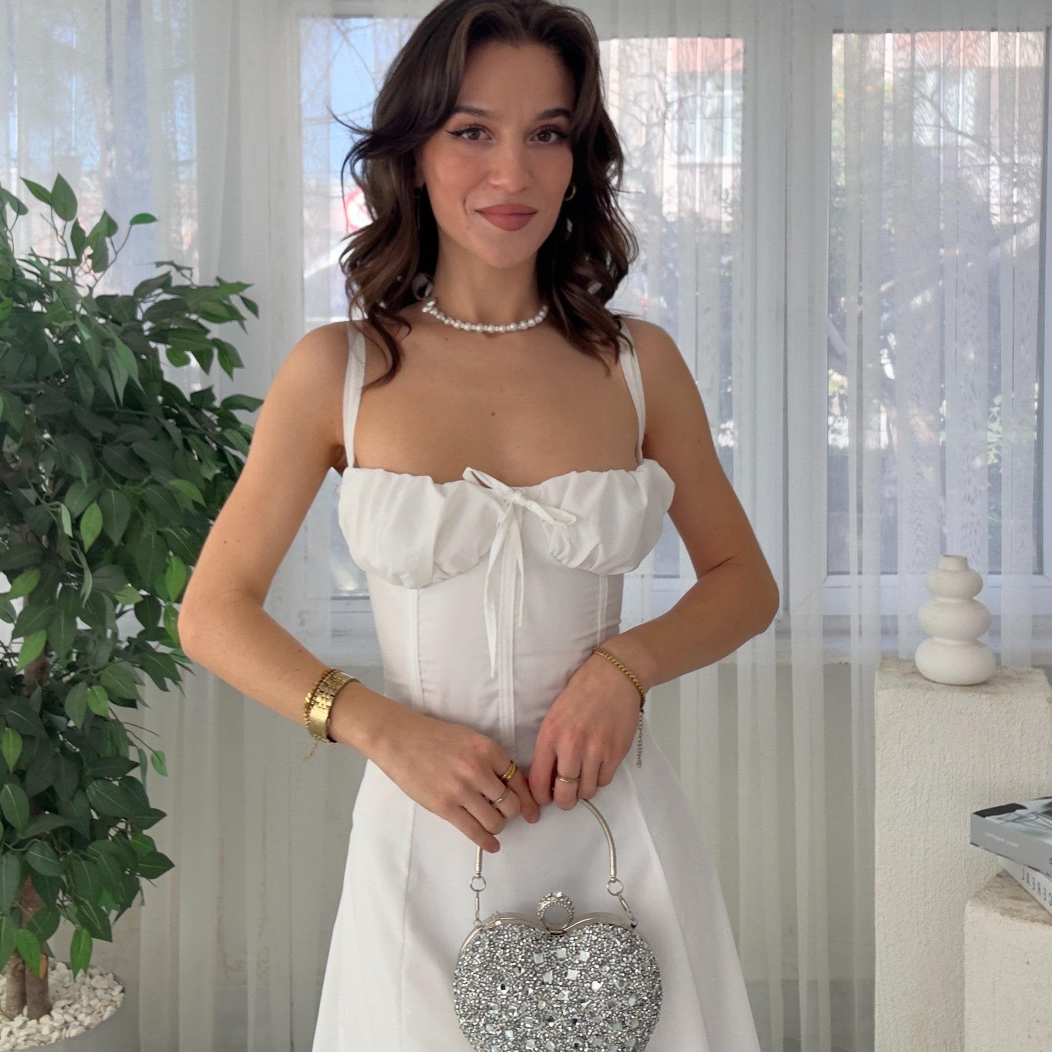 Vestito maxi con spacco laterale