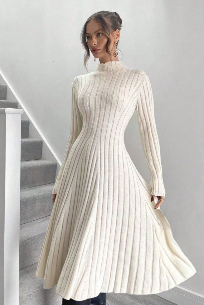 Long Sleeve Round Neck Long Skirt Dress