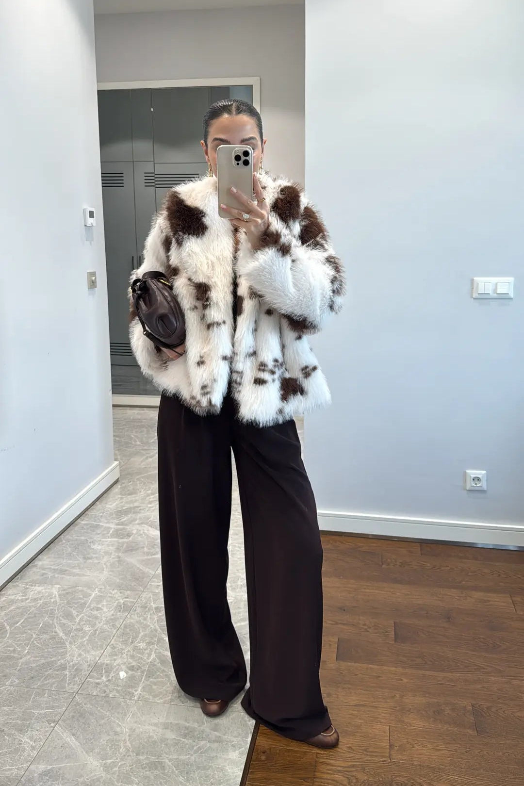 Pelliccia marrone fantasia