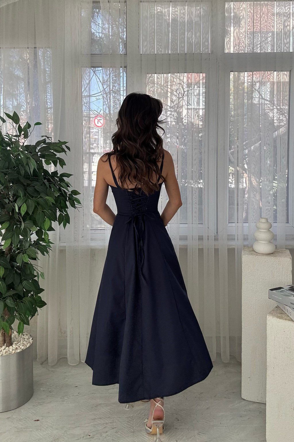 Vestido largo con abertura lateral