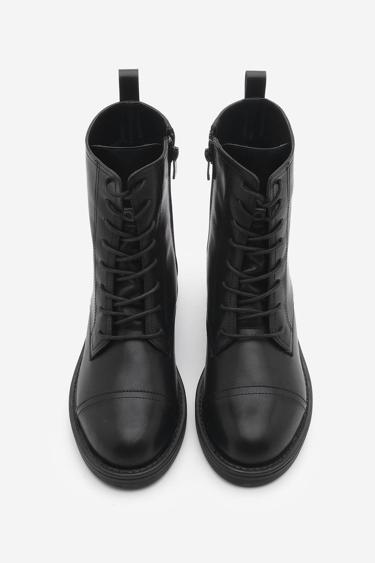 Stivaletto da donna quotidiano con lacci e zip