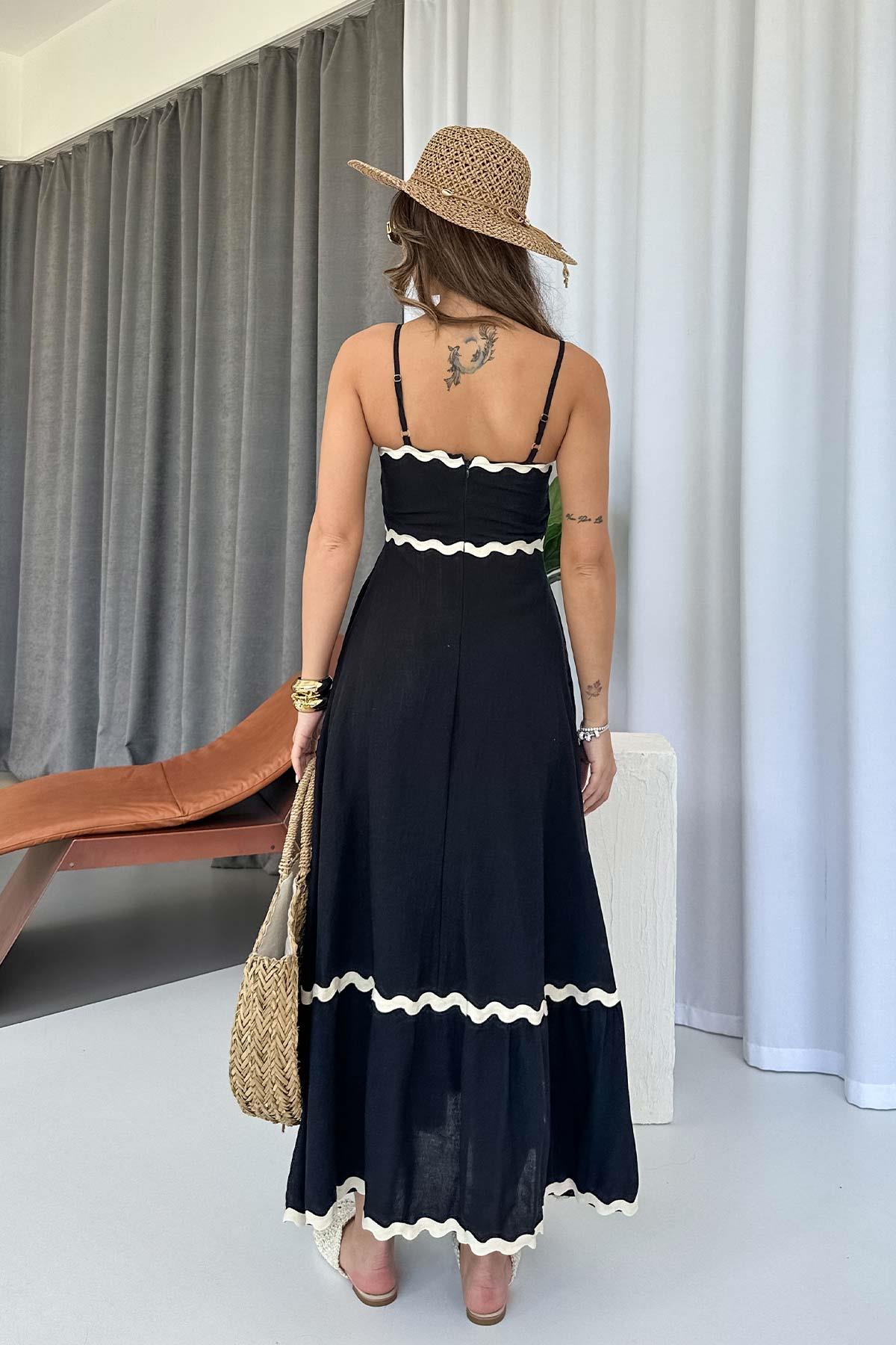 Abito elegante con scollo dritto e onde