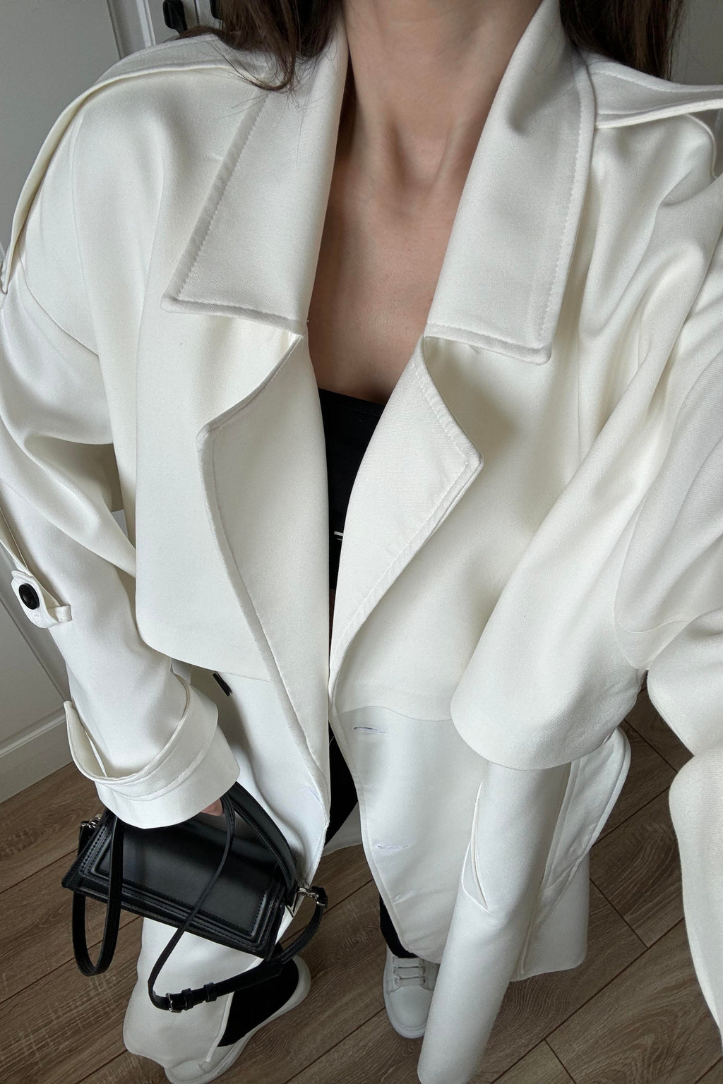 Trench stagionale foderato a gonna lunga