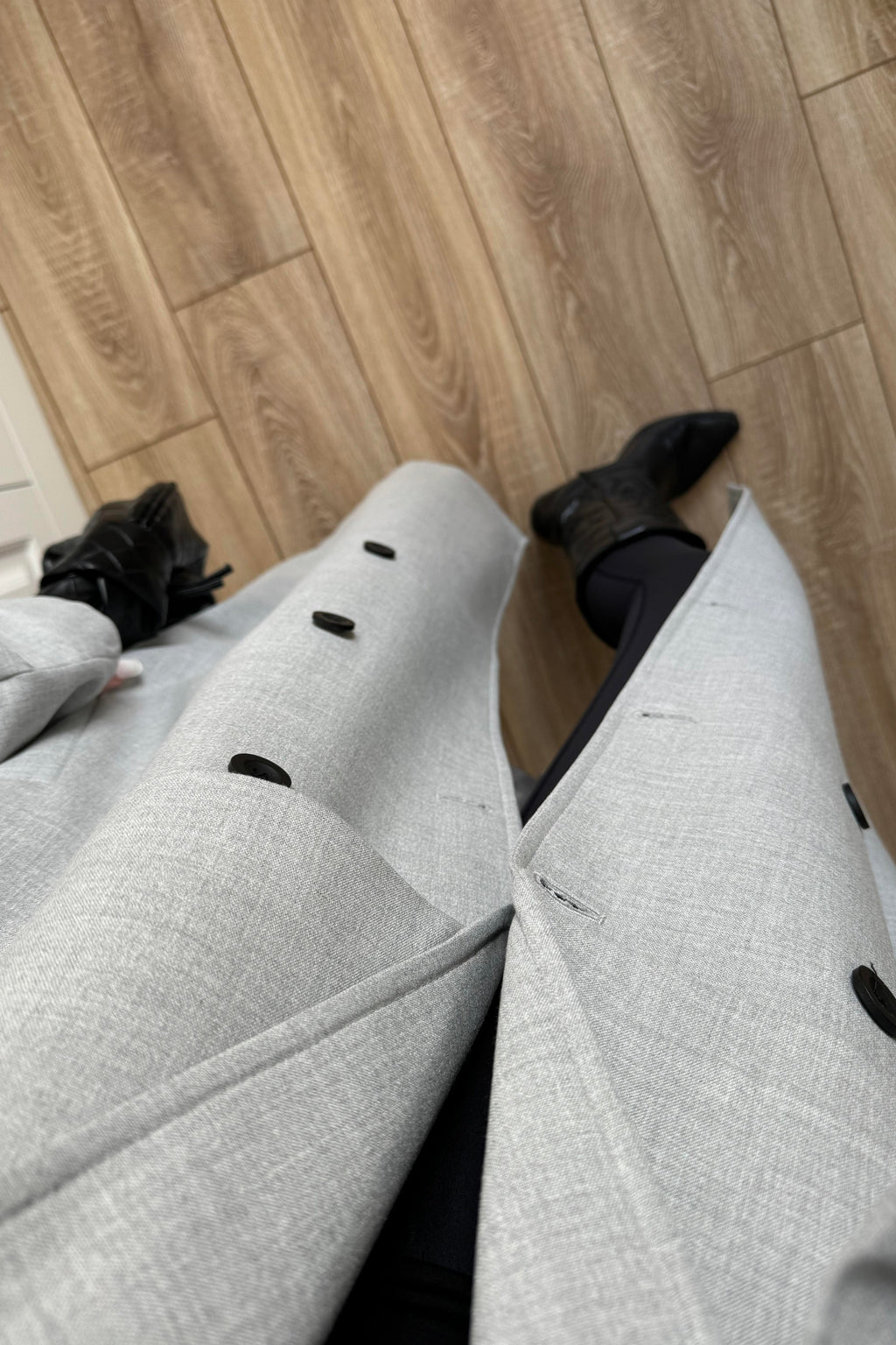 Trench stagionale foderato a gonna lunga